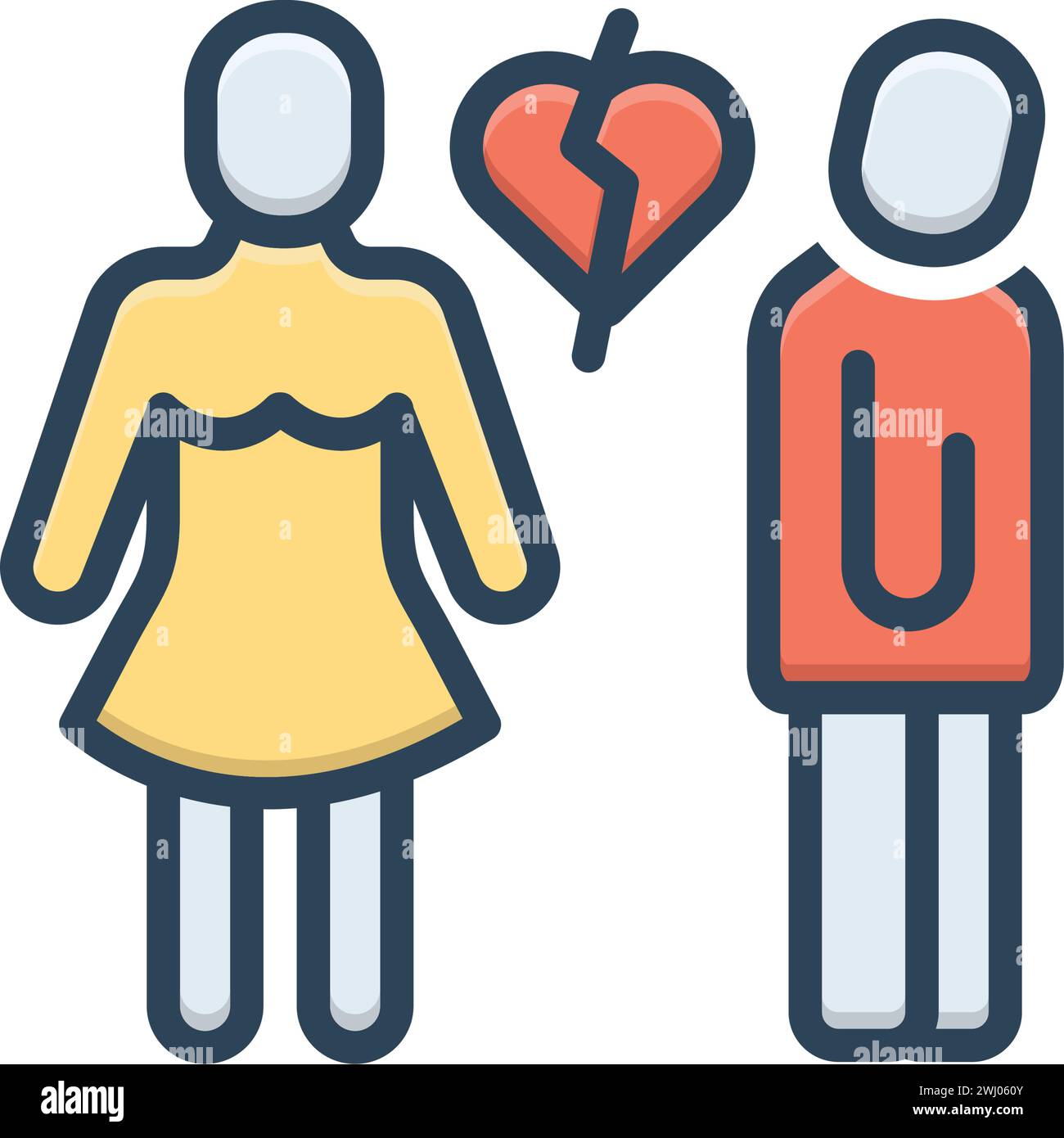 Icône pour ex,couple Illustration de Vecteur