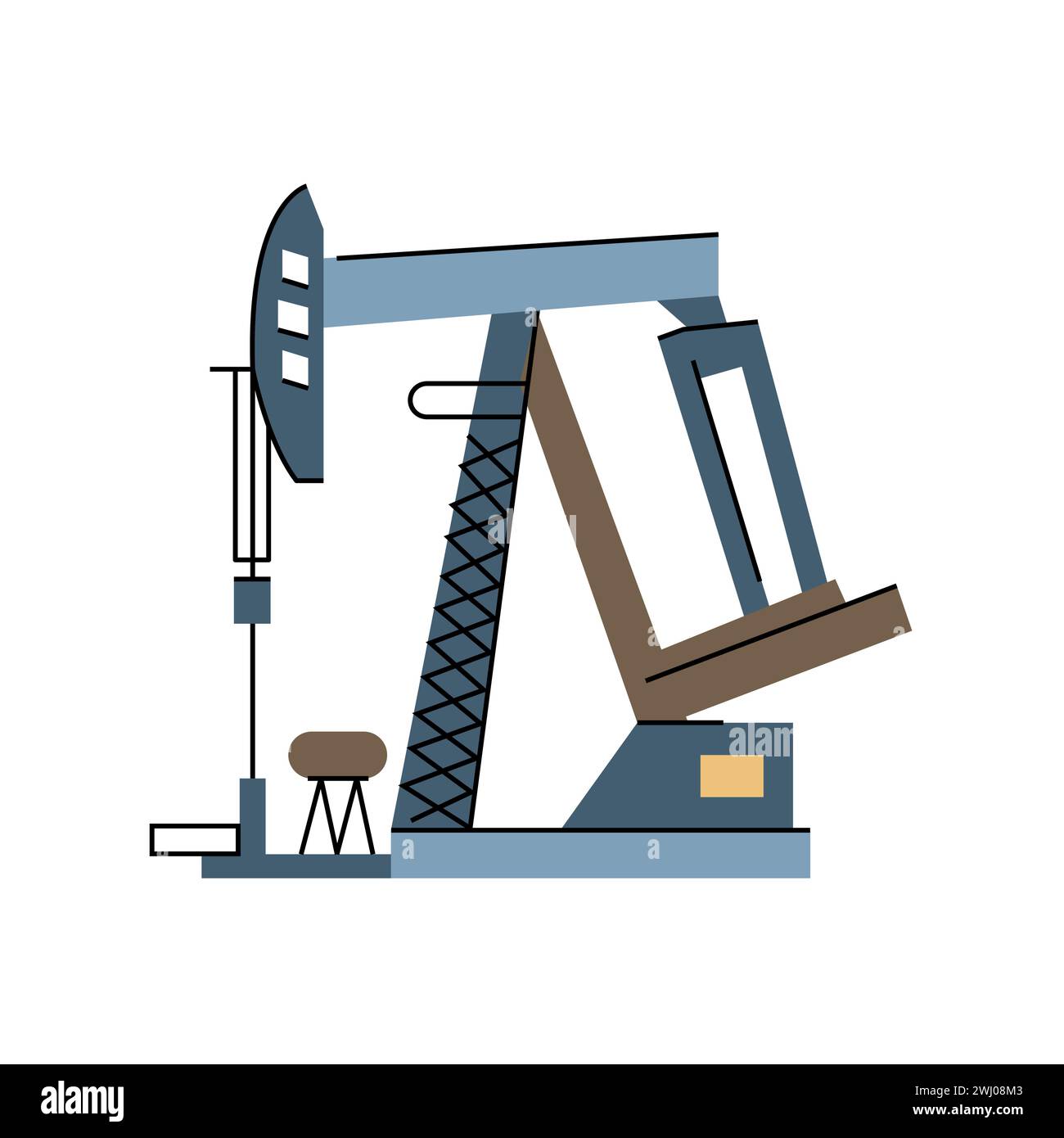 Icône de ligne de couleur d'énergie d'huile. Source d'énergie alternative. Elément isolé par vecteur. Contour modifiable. Illustration de Vecteur