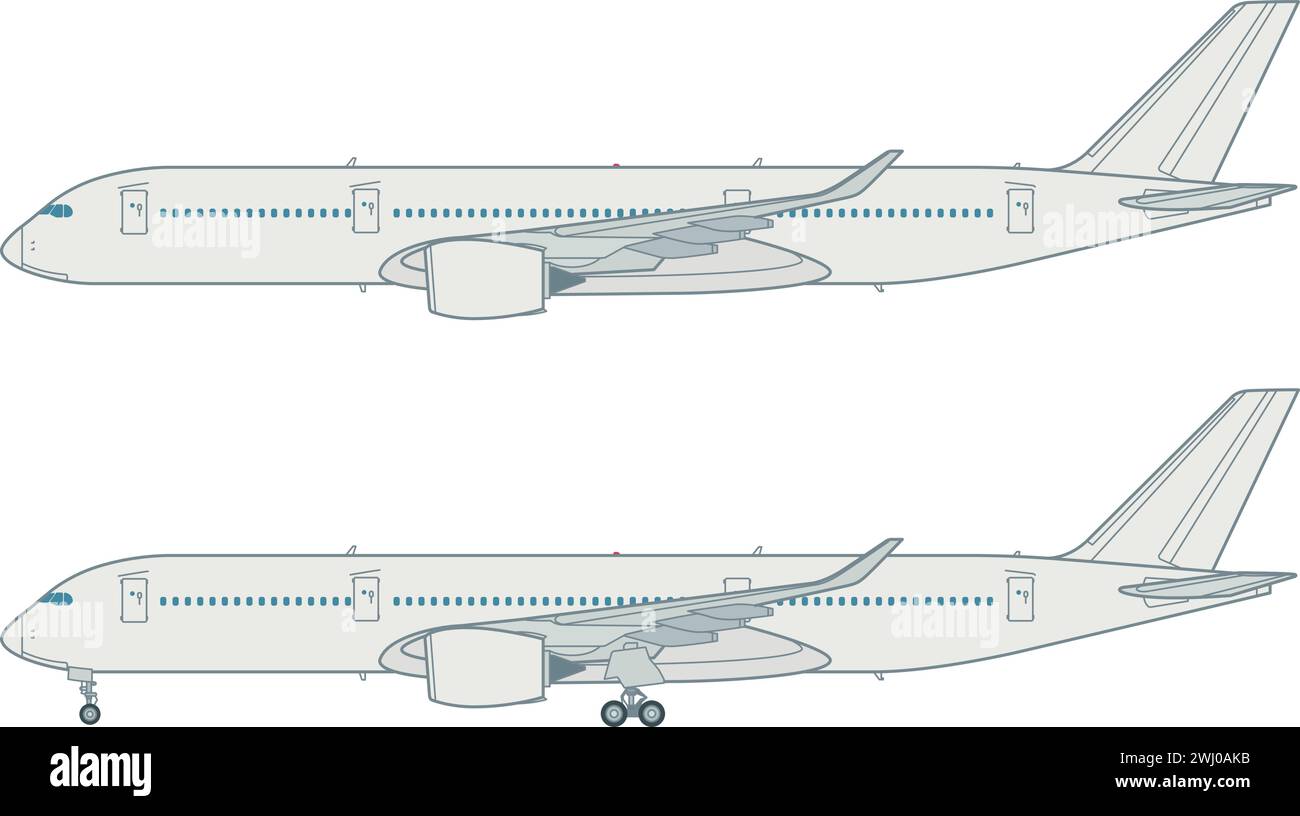 Europäisches Langstrecken-Passagierflugzeug Illustration de Vecteur