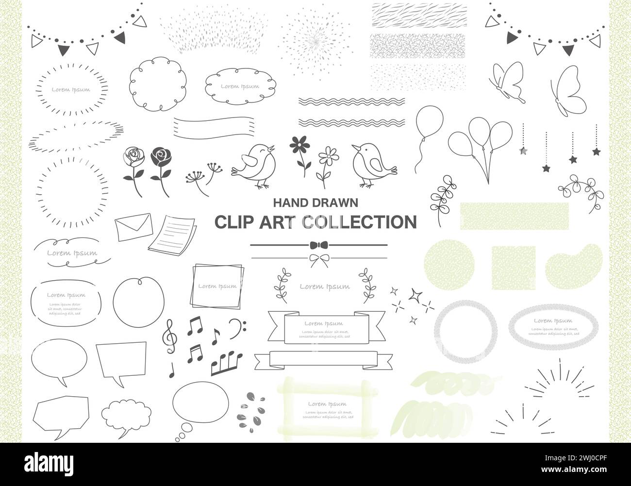 Ensemble de vecteur dessiné à la main Clip Art illustration isolé sur Un fond blanc. Illustration de Vecteur