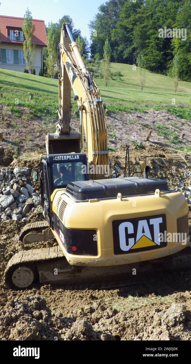 Pelle hydraulique de la marque Caterpillar Banque D'Images