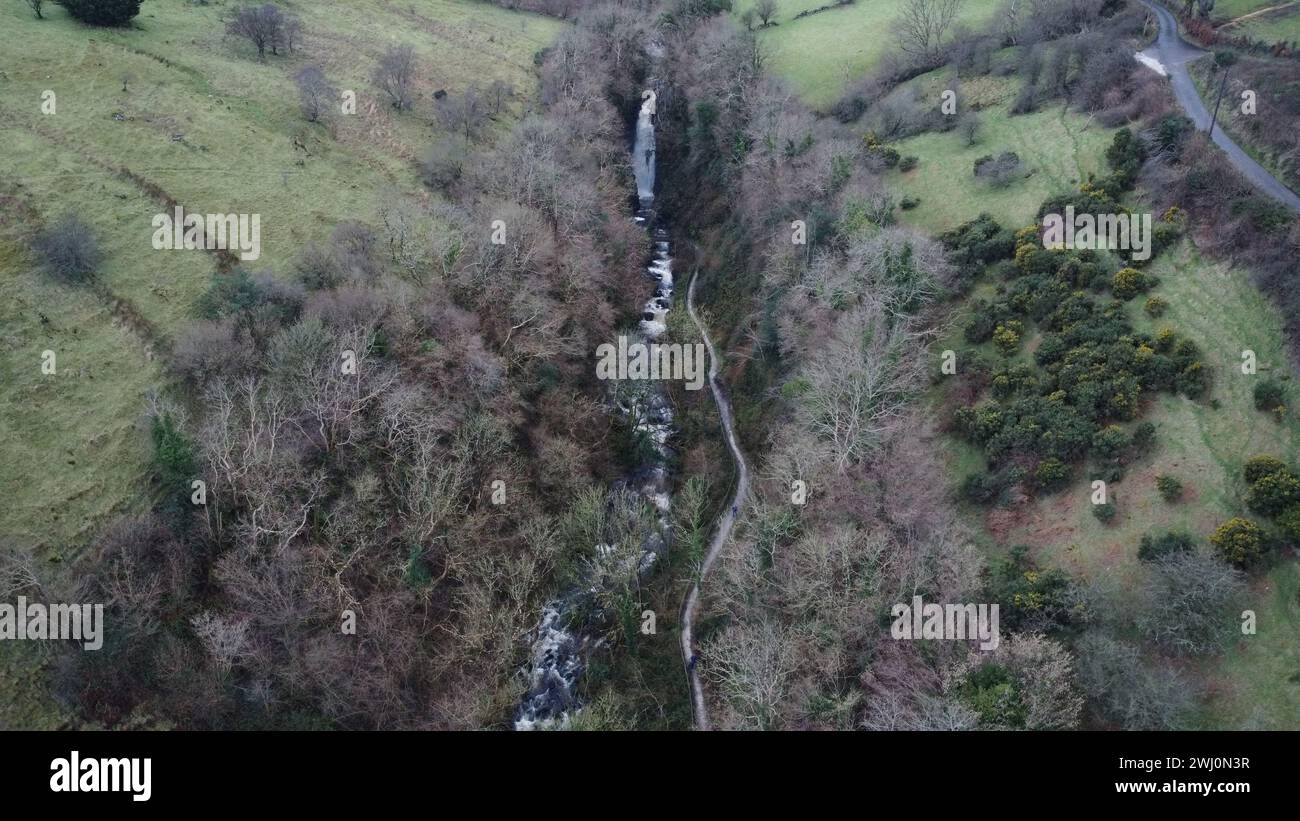 Cranny Falls, Carnlough Banque D'Images