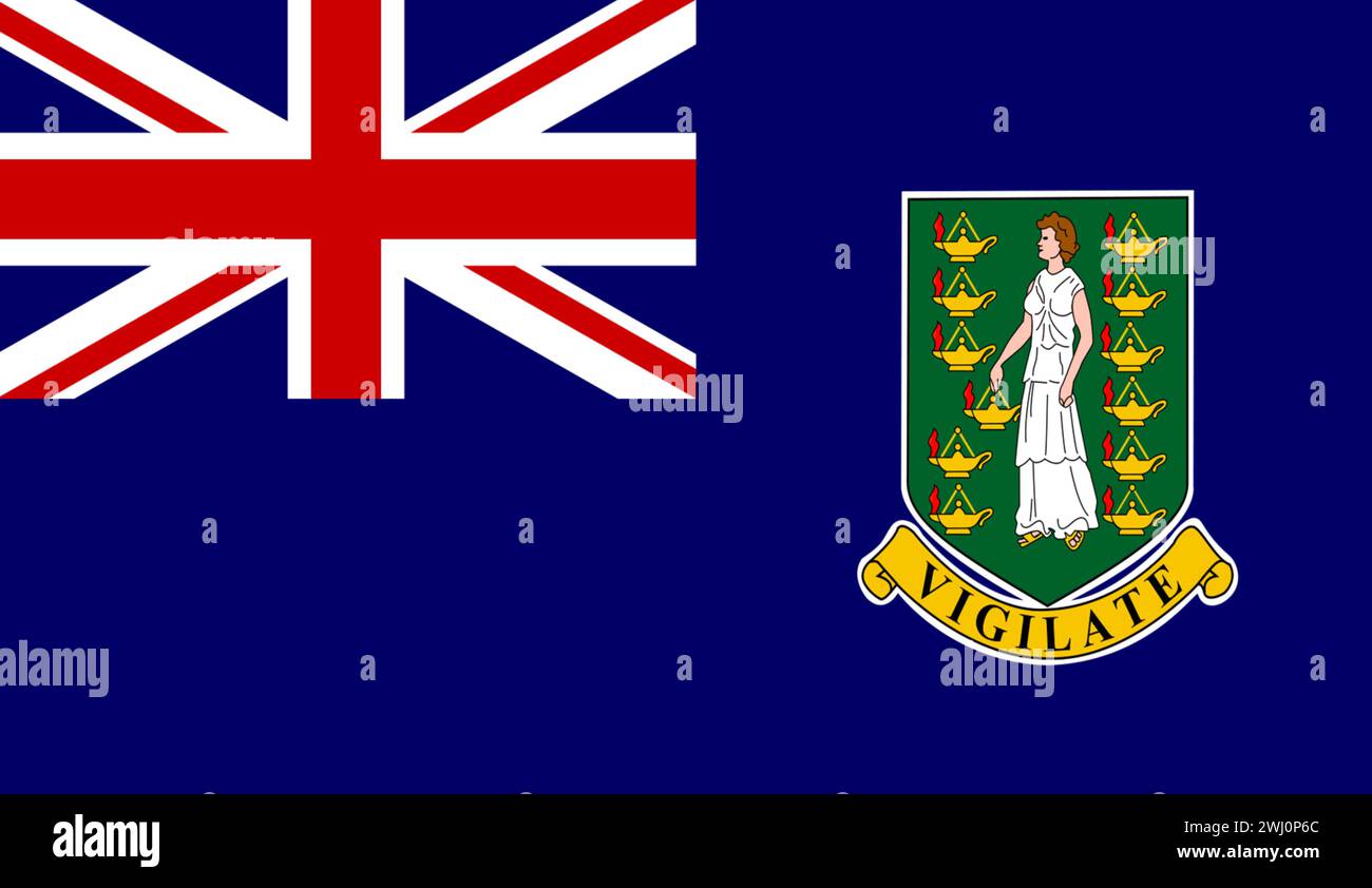 Drapeau des îles Vierges britanniques. Symbole de l'État des îles Vierges britanniques. Symbole national. Illustration 3D. Banque D'Images