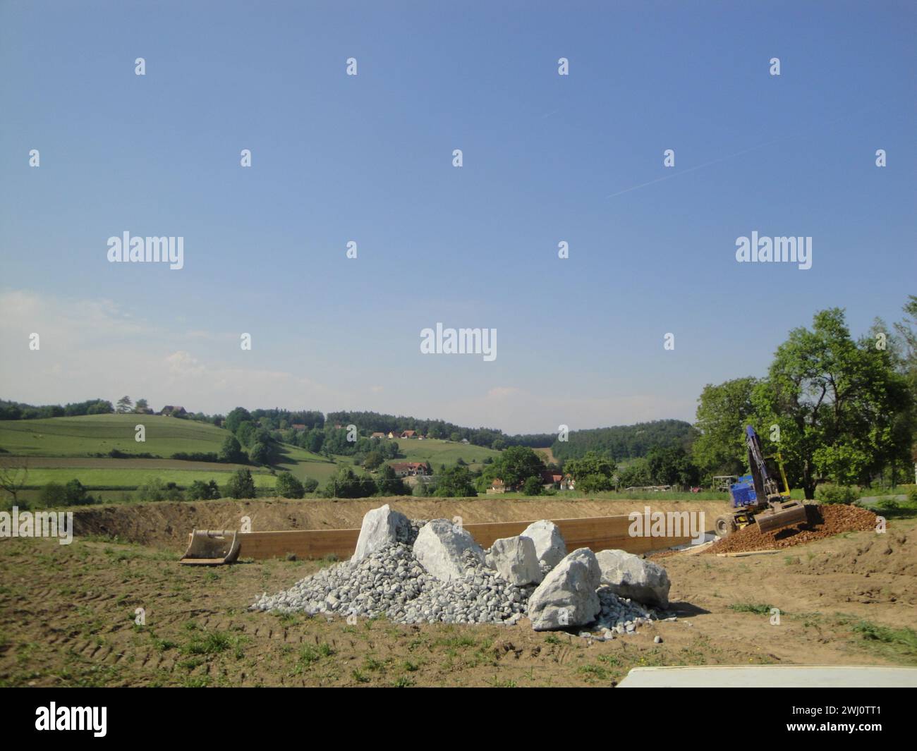 Étang de jardin et paysage naturel Banque D'Images