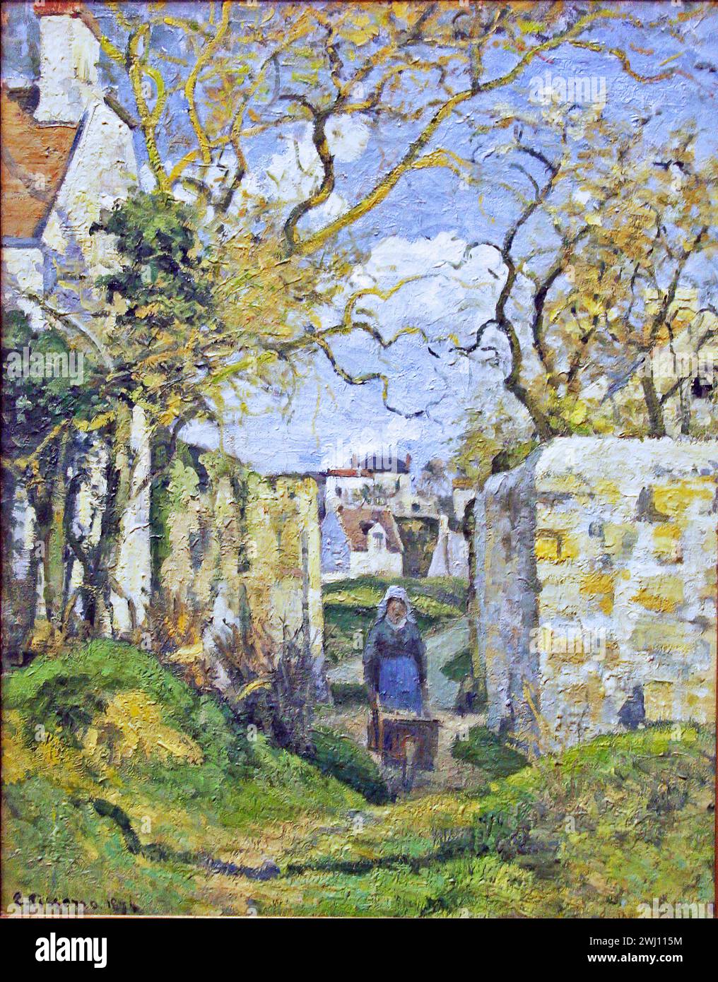 Camille Pissarro - paysage à Pontoise [1874] Banque D'Images