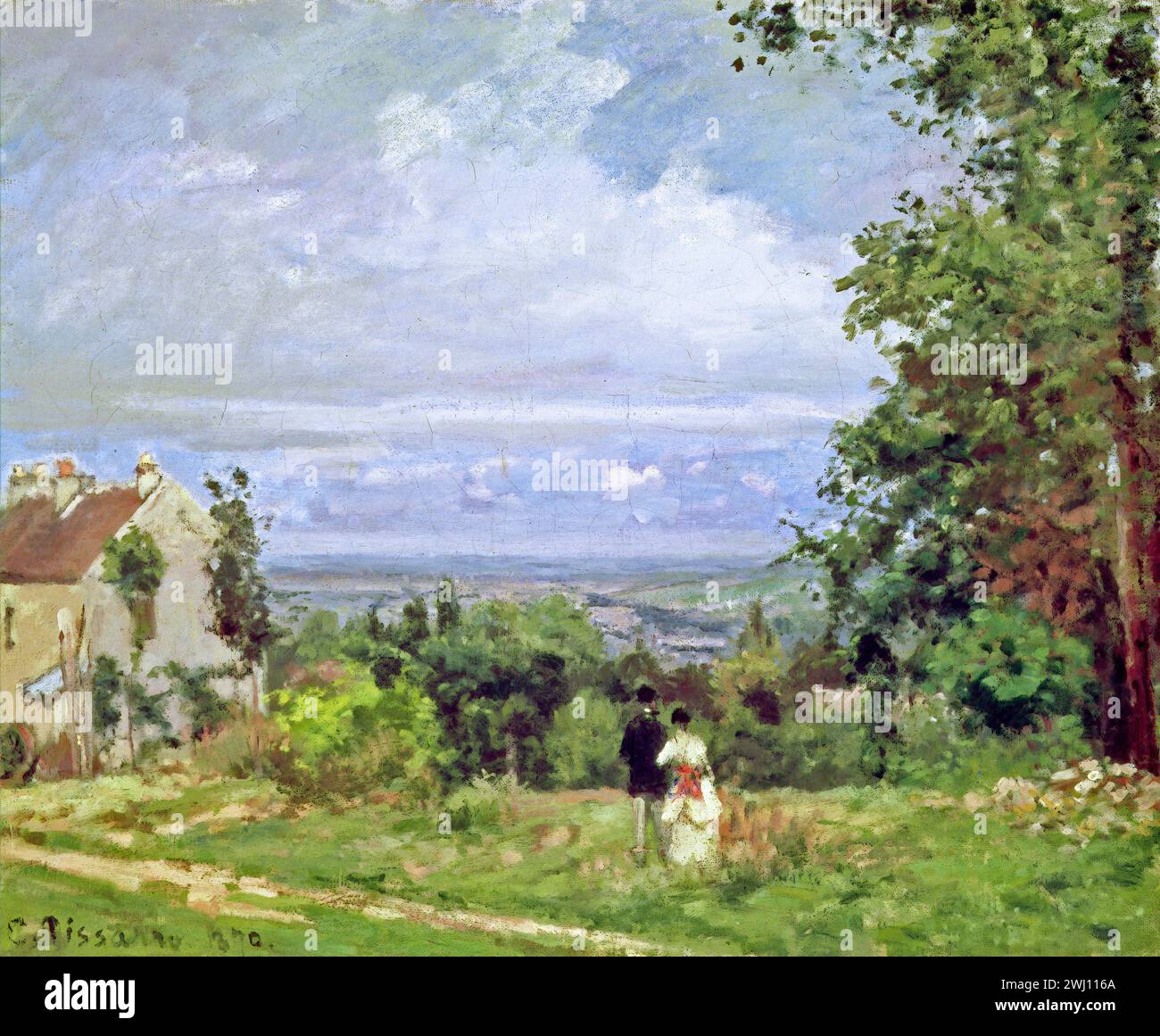 Camille Pissarro - paysage près de Louveciennes [1870] Banque D'Images