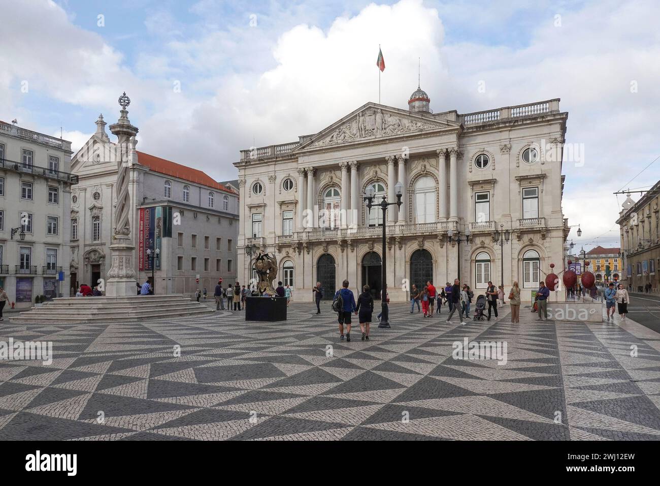 Portugal, Lisbonne, Pacos do Concelho de Lisboa, ou Hôtel de ville de Lisbonne dans la Praca do Município ou place de la ville. Le bâtiment néoclassique de l'architecte do Banque D'Images