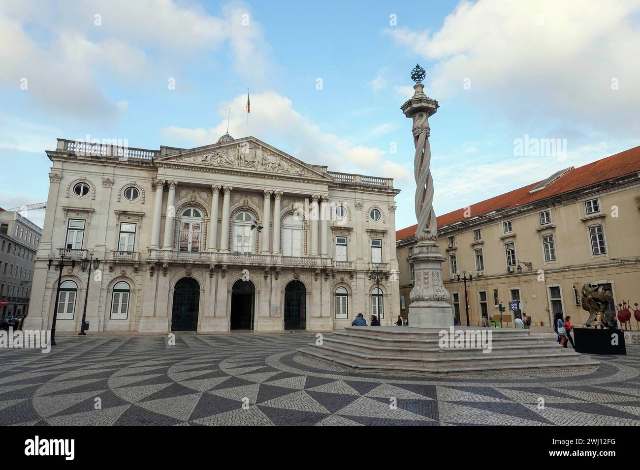 Portugal, Lisbonne, Pacos do Concelho de Lisboa, ou Hôtel de ville de Lisbonne dans la Praca do Município ou place de la ville. Le bâtiment néoclassique de l'architecte do Banque D'Images