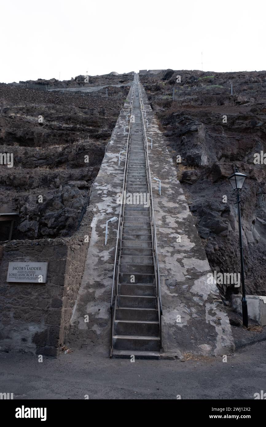 Jacob's Ladder, un chemin de 699 marches jusqu'à une montagne à Jamestown, la captiale de Sainte-Hélène dans l'Atlantique Sud Banque D'Images