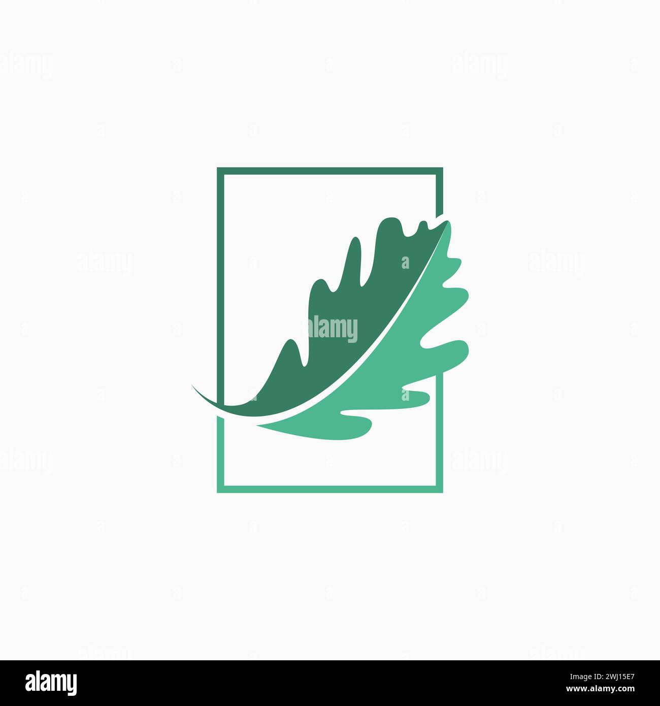 Conception de logo concept graphique créatif art premium vecteur stock thèmes image abstraite jungle forêt vert feuille de chêne se rapportent à la nature plante d'arbre botanique Illustration de Vecteur