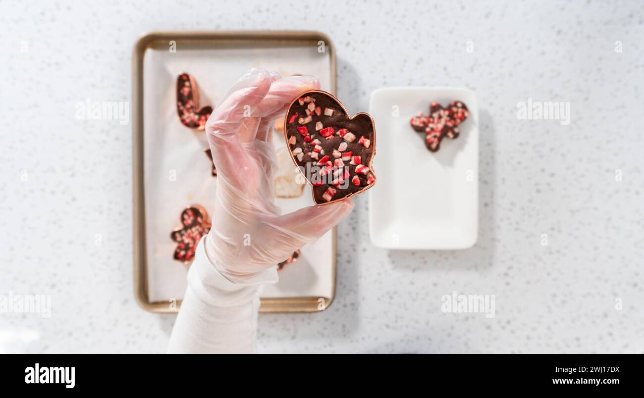 Emporte-pièce de Noël à la menthe poivrée Banque D'Images