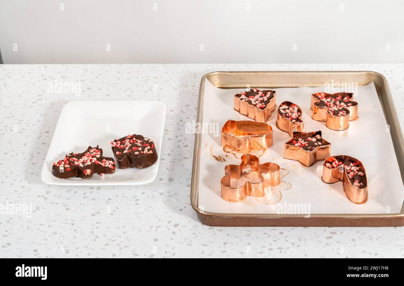 Emporte-pièce de Noël à la menthe poivrée Banque D'Images