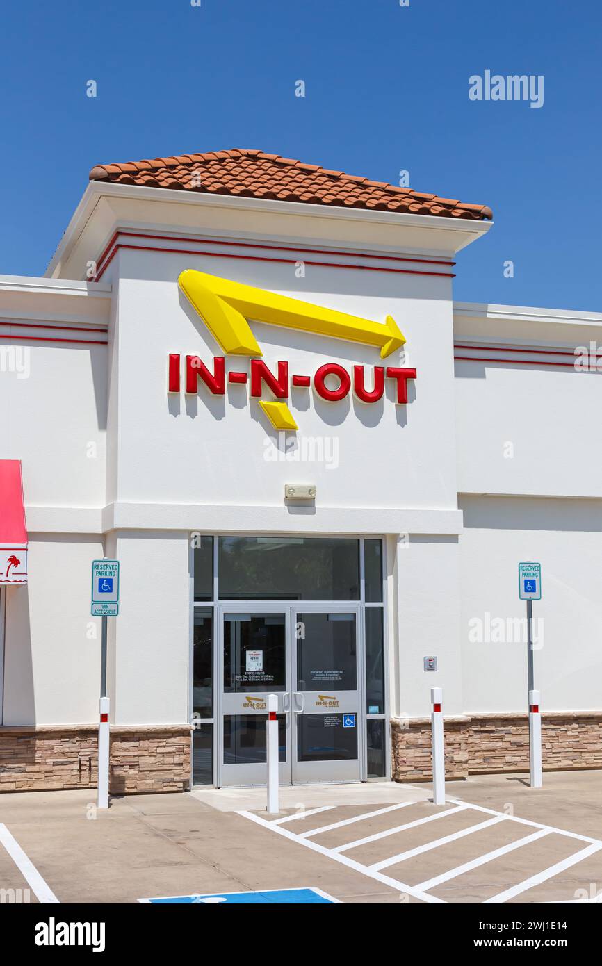 In-N-Out Burger branche de la chaîne de restaurants hamburger fast food à Grapevine, États-Unis Banque D'Images