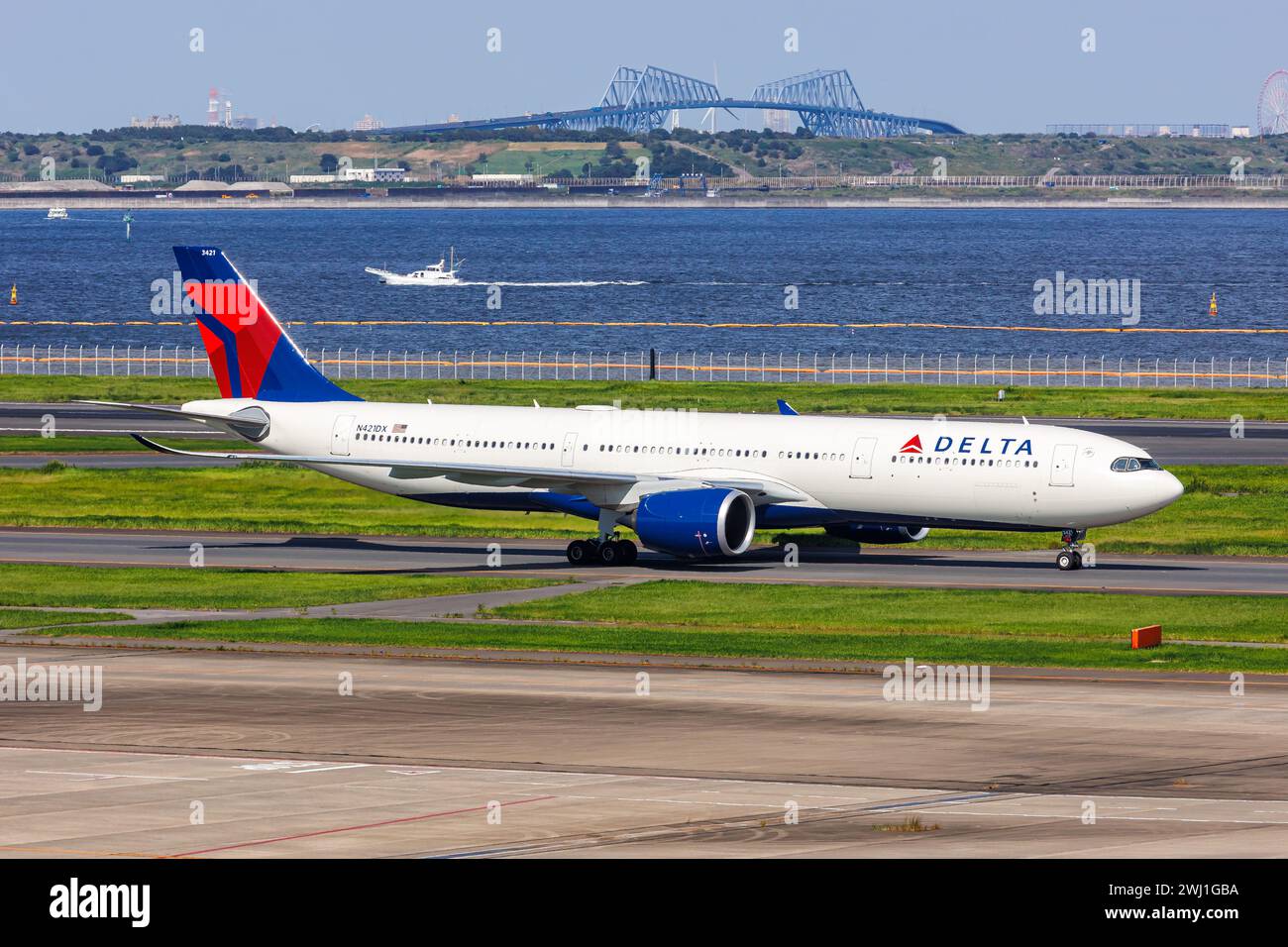 Delta Air Lines Airbus A330-900 Aéroport Tokyo Haneda au Japon Banque D'Images