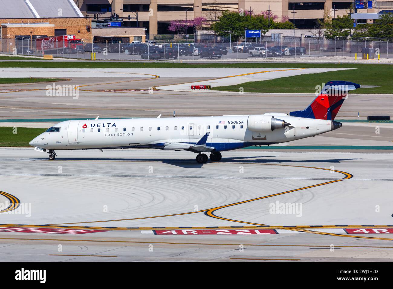 Delta Connection SkyWest Airlines Bombardier CRJ-700 Airport Chicago Midway aux États-Unis Banque D'Images