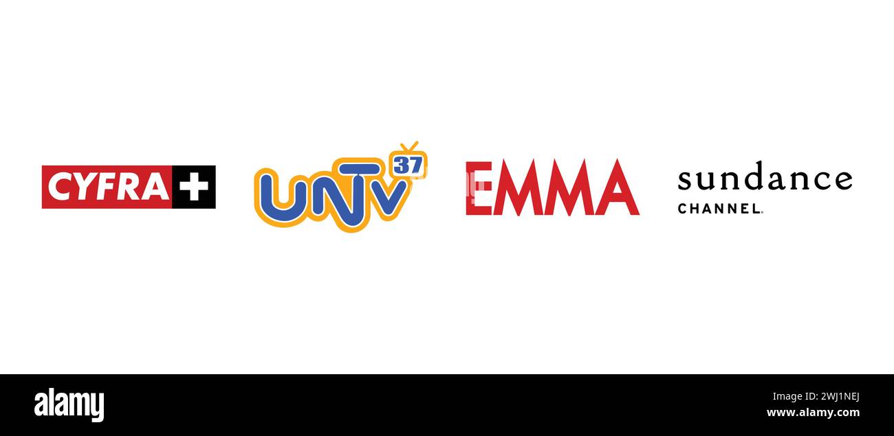 Emma, Cyfra plus, UNTV, Sundance Channel. Illustration vectorielle, logo éditorial. Illustration de Vecteur
