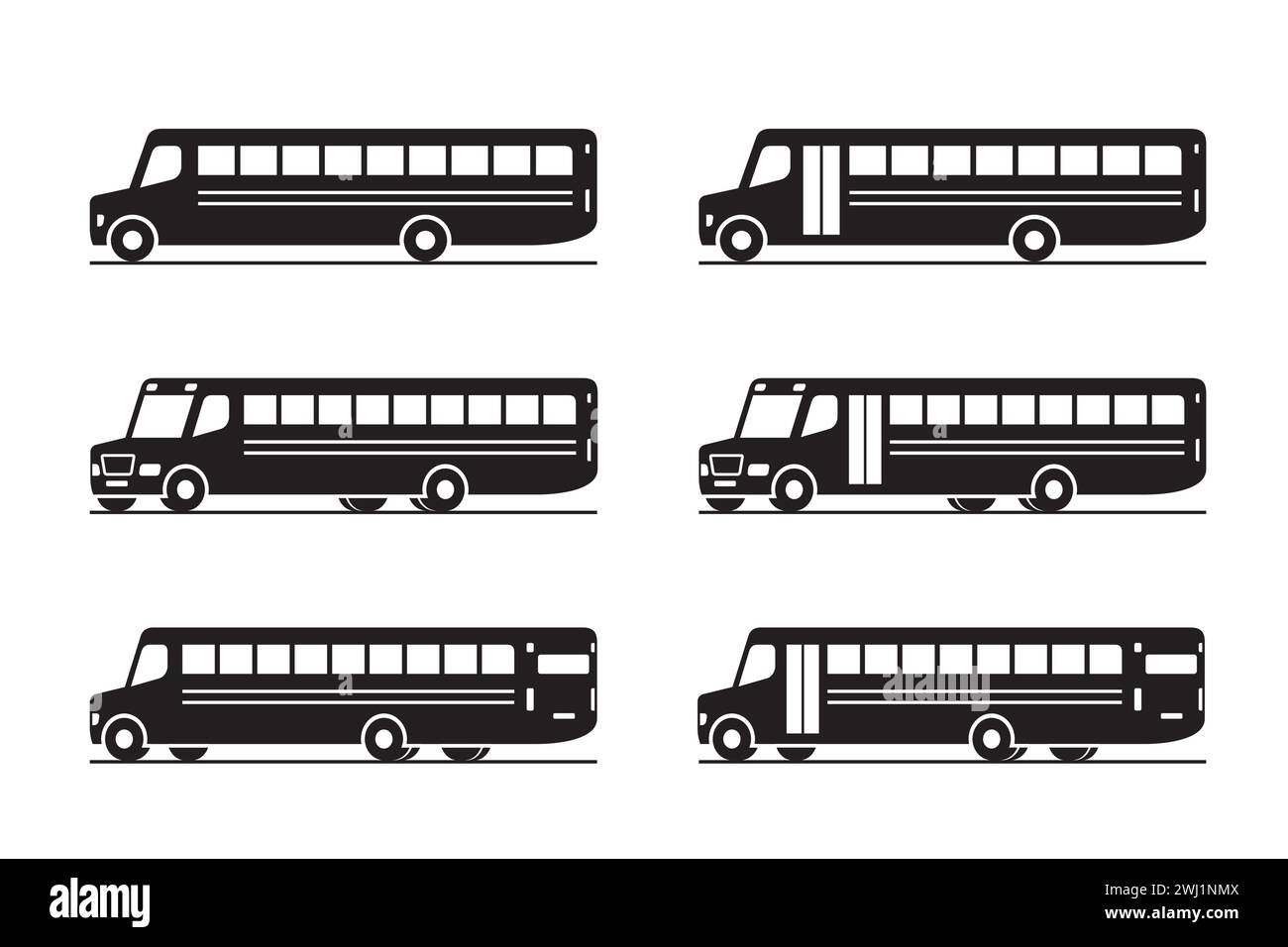 Autobus scolaire dans une vue différente – illustration vectorielle Illustration de Vecteur