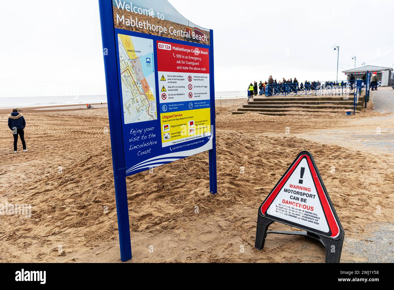 Les célèbres courses de sable de Mablethorpe sont de retour pour la 54ème saison, qui se déroulent tout au long des mois d'hiver de 2023/2024, à partir du 15 octobre Banque D'Images