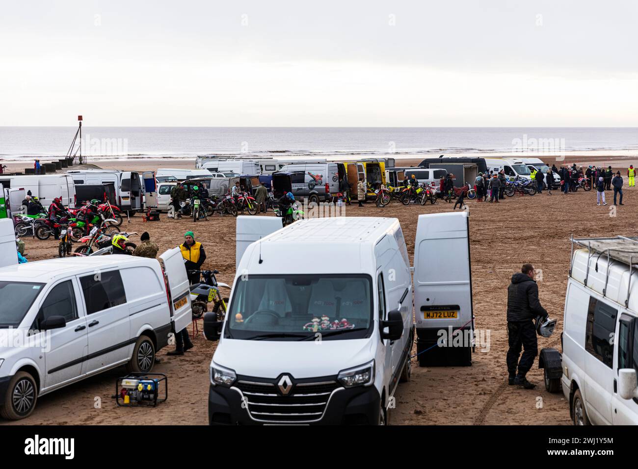 Les célèbres courses de sable de Mablethorpe sont de retour pour la 54ème saison, qui se déroulent tout au long des mois d'hiver de 2023/2024, à partir du 15 octobre Banque D'Images