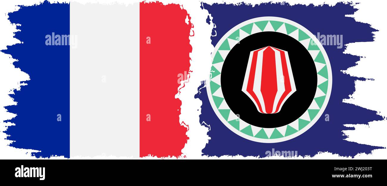 Bougainville et France grunge drapeaux connexion, vecteur Illustration de Vecteur