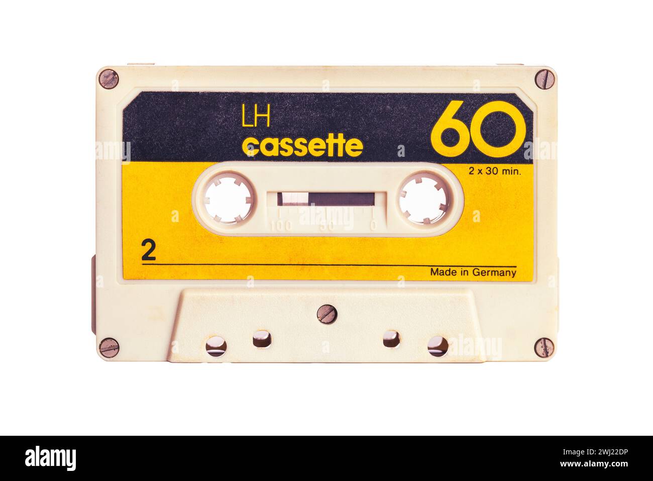 cassette 70s isolée sur blanc Banque D'Images