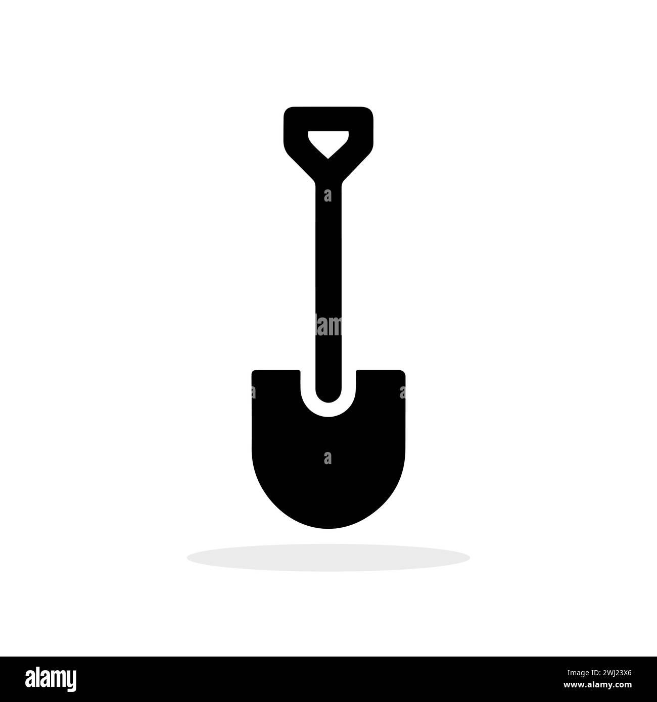 Icône de pelle. Symbole pelle. Icône noire de pelle isolée sur blanc Illustration de Vecteur