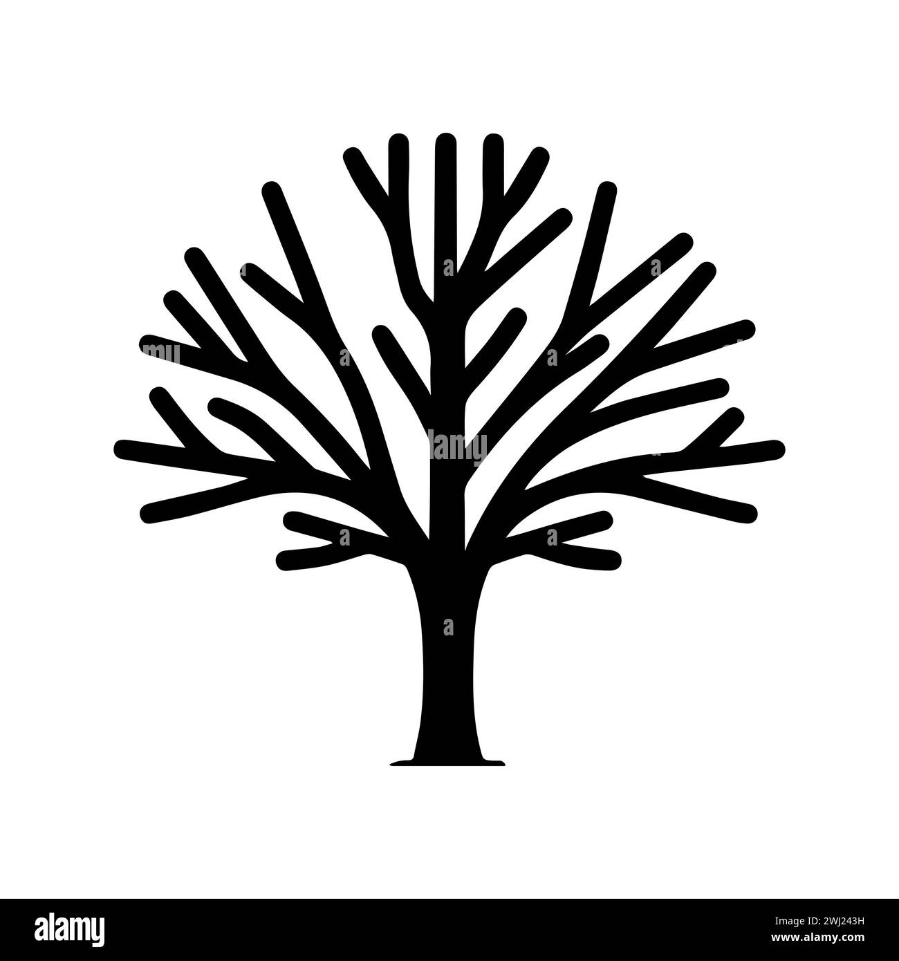 Icône d'arborescence. Symbole d'arbre. Icône noire de l'arbre isolé sur fond blanc. Illustration de Vecteur
