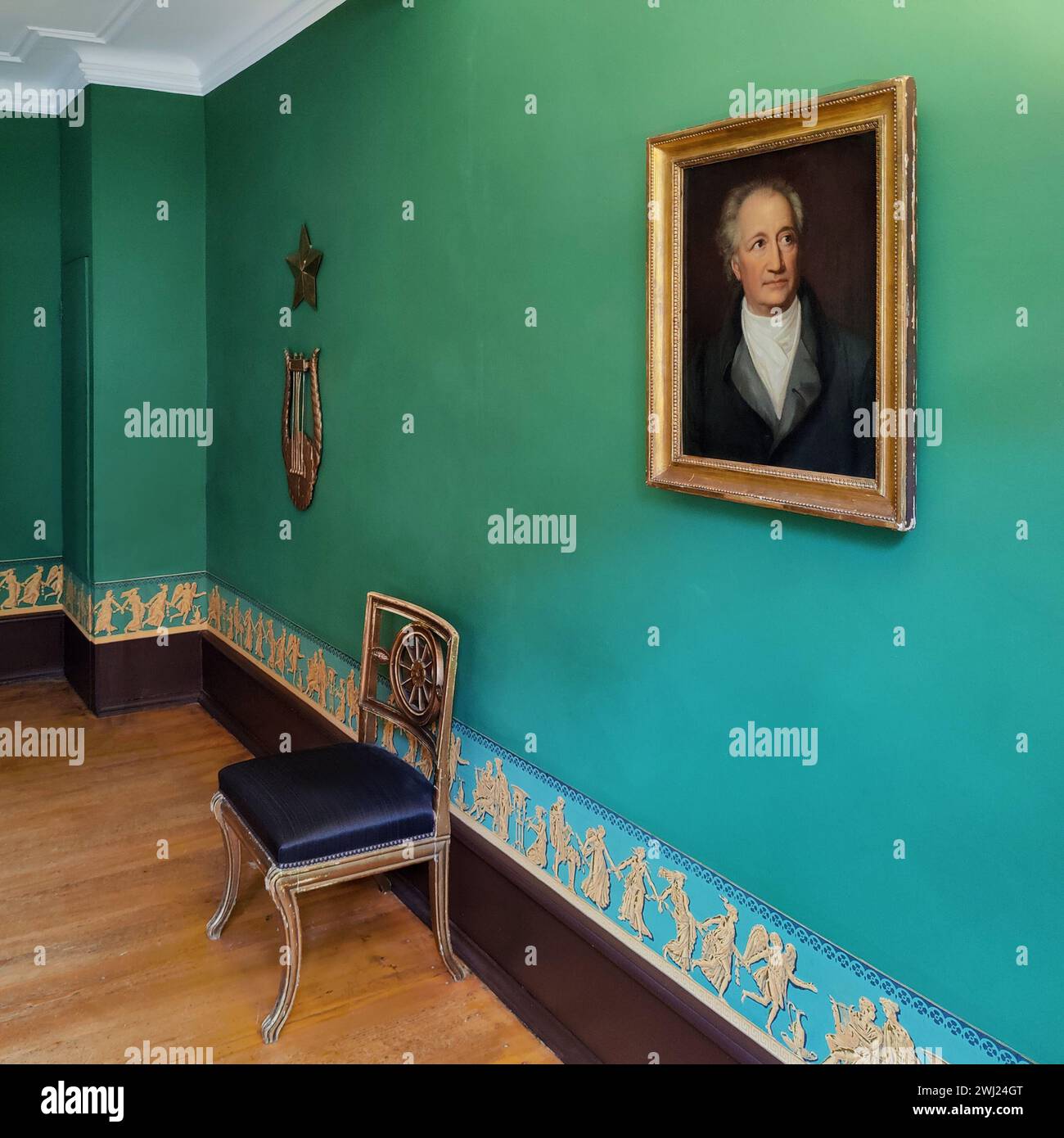 Goethe House, portrait dans la soi-disant salle de naissance, Francfort-sur-le-main, Hesse, Allemagne, Europe Banque D'Images