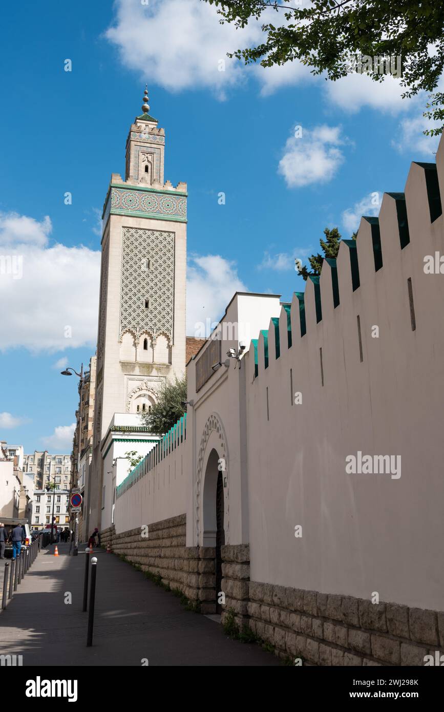 L'extérieur de la Grande Mosquée de Paris Banque D'Images