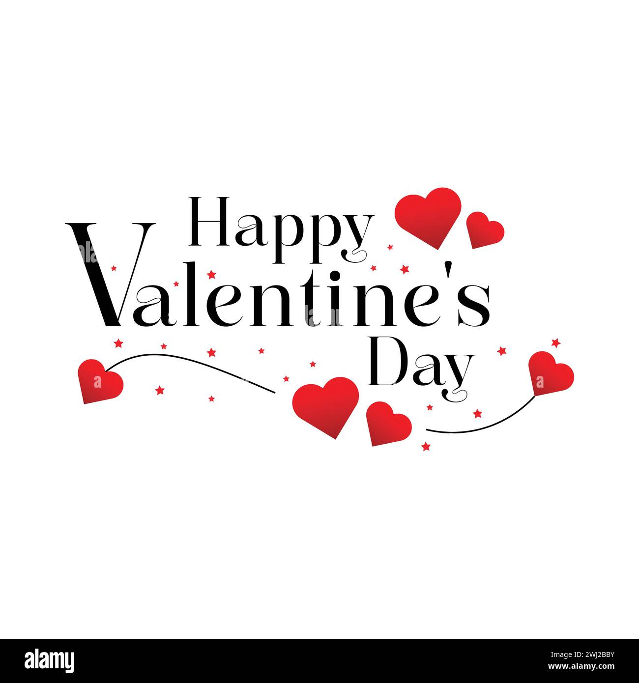 Carte de voeux plat pour la Saint-Valentin Illustration de Vecteur