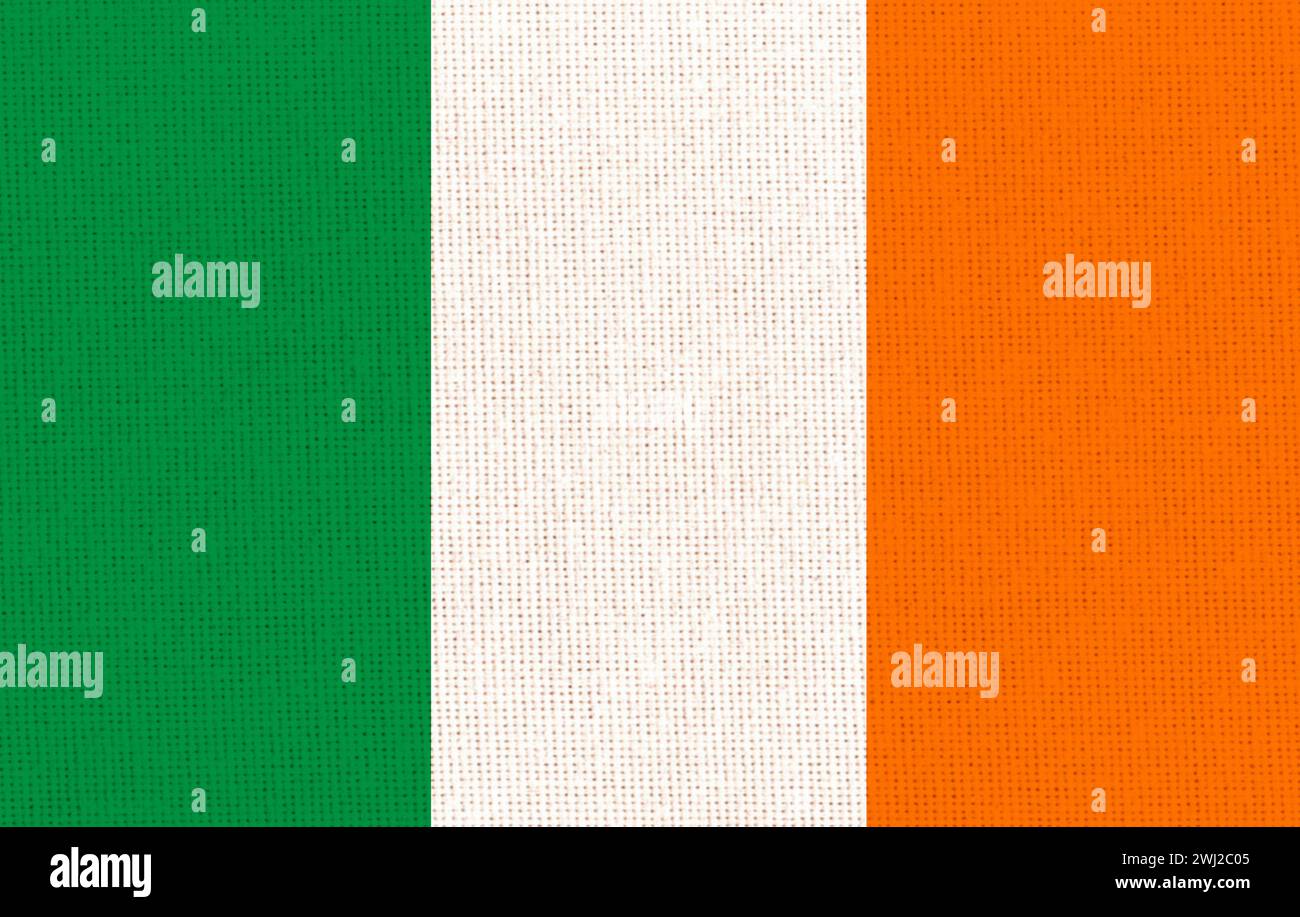 Drapeau de l'Irlande. Drapeau irlandais. Drapeau national irlandais. République d'Irlande. Pays européen. Symbo d'état Banque D'Images