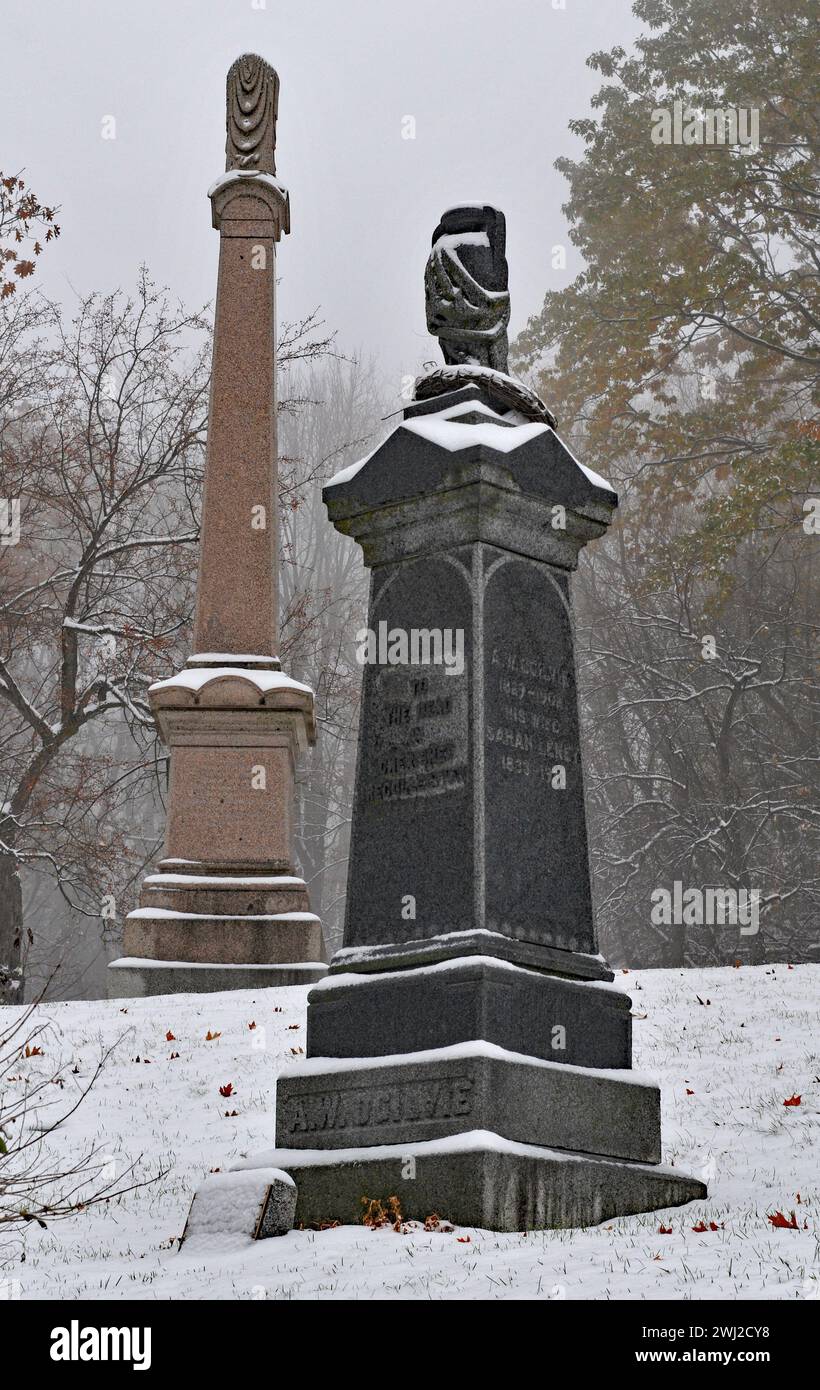 Tombe de l'homme politique et homme d'affaires canadien Alexander Walker Ogilvie au cimetière Mont-Royal de Montréal. Banque D'Images