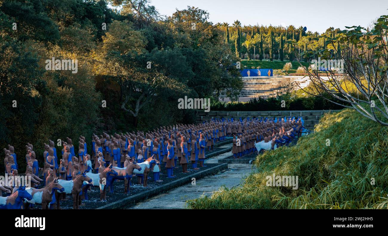 Armée de terre cuite dans le Bacalhoa Buddha Eden Oriental Landscape Park au Portugal Banque D'Images