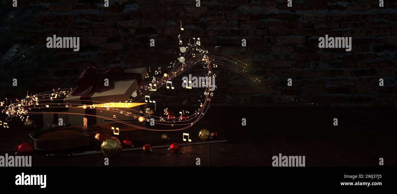 Chants de Noël - illustration 3D. Banque D'Images