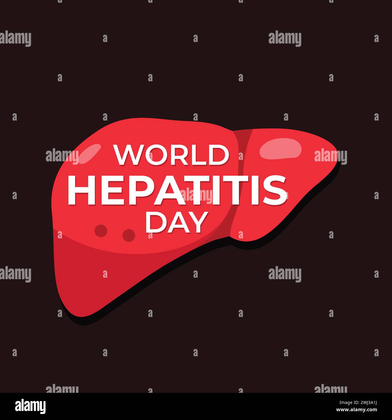 Conception de modèle de vecteur de la journée mondiale de l'hépatite. Illustration vectorielle pulmonaire pour célébrer la journée internationale de l'hépatite le 28 juillet. Bannière médicale, affiche Illustration de Vecteur