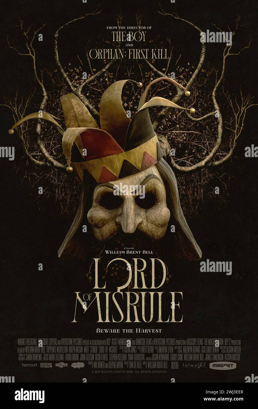 Lord of Misrule (2023) réalisé par William Brent Bell et mettant en vedette Tuppence Middleton, Ralph Ineson et Matt Stokoe. Horreur populaire sur une recherche désespérée de la jeune fille du nouveau ministre de la ville. Affiche US One Sheet ***USAGE ÉDITORIAL SEULEMENT***. Crédit : BFA / libération de l'aimant Banque D'Images