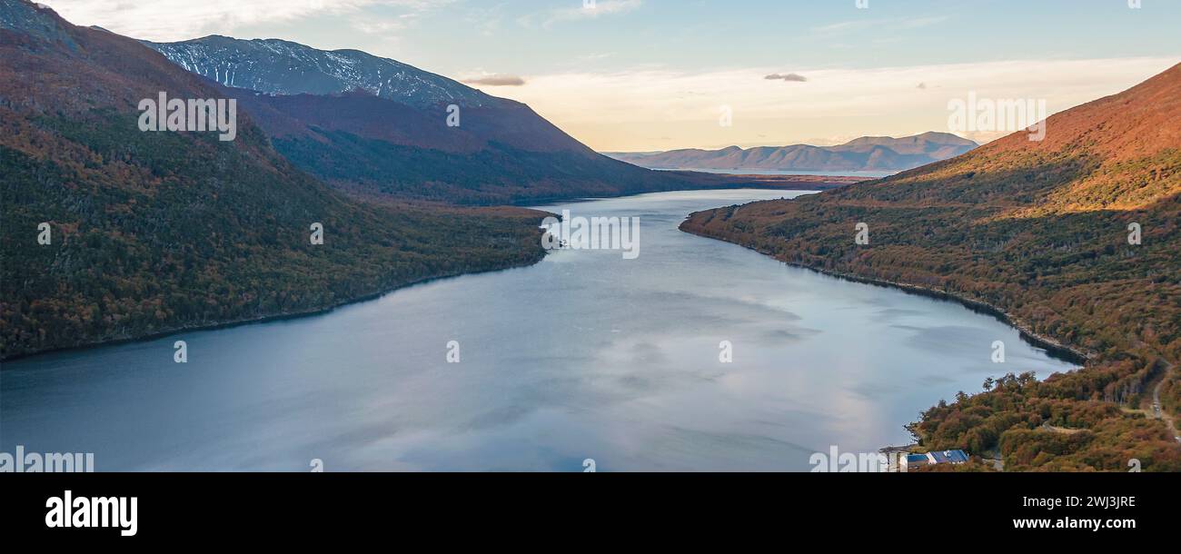 Paysage du Lago Escondido, Terre de feu, Argentine Banque D'Images