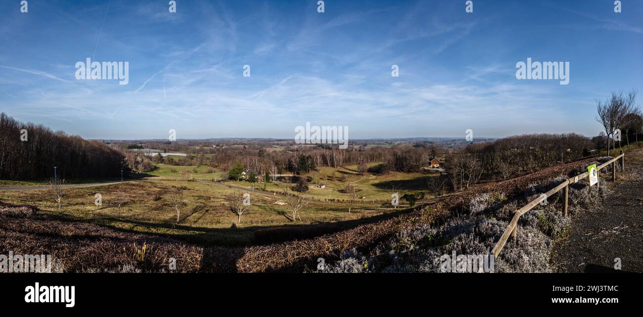 Point de vue panoramique hivernal depuis la table d'orientation Banque D'Images