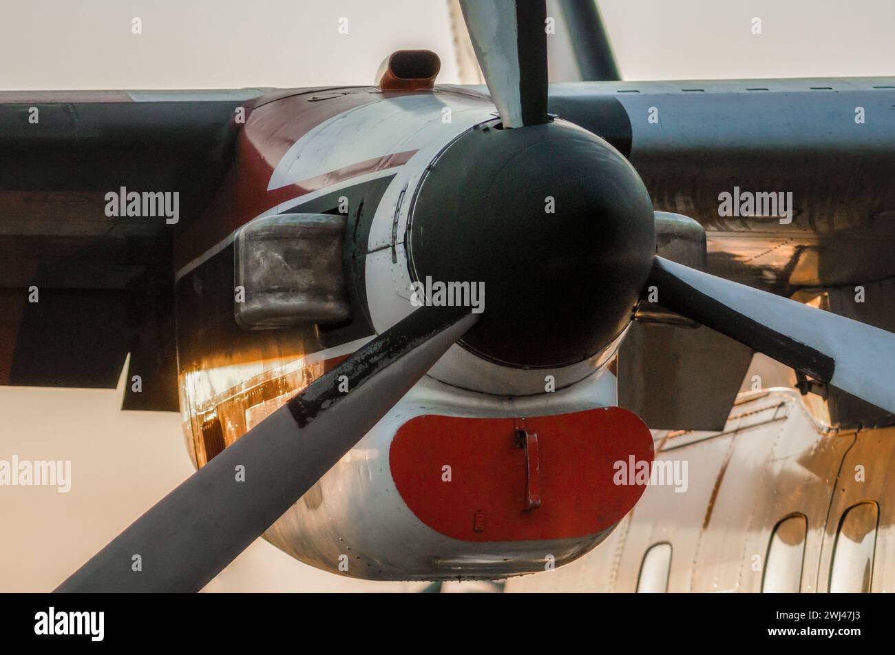 Les pales d'hélice d'un vieil avion vintage se rapprochent Banque D'Images