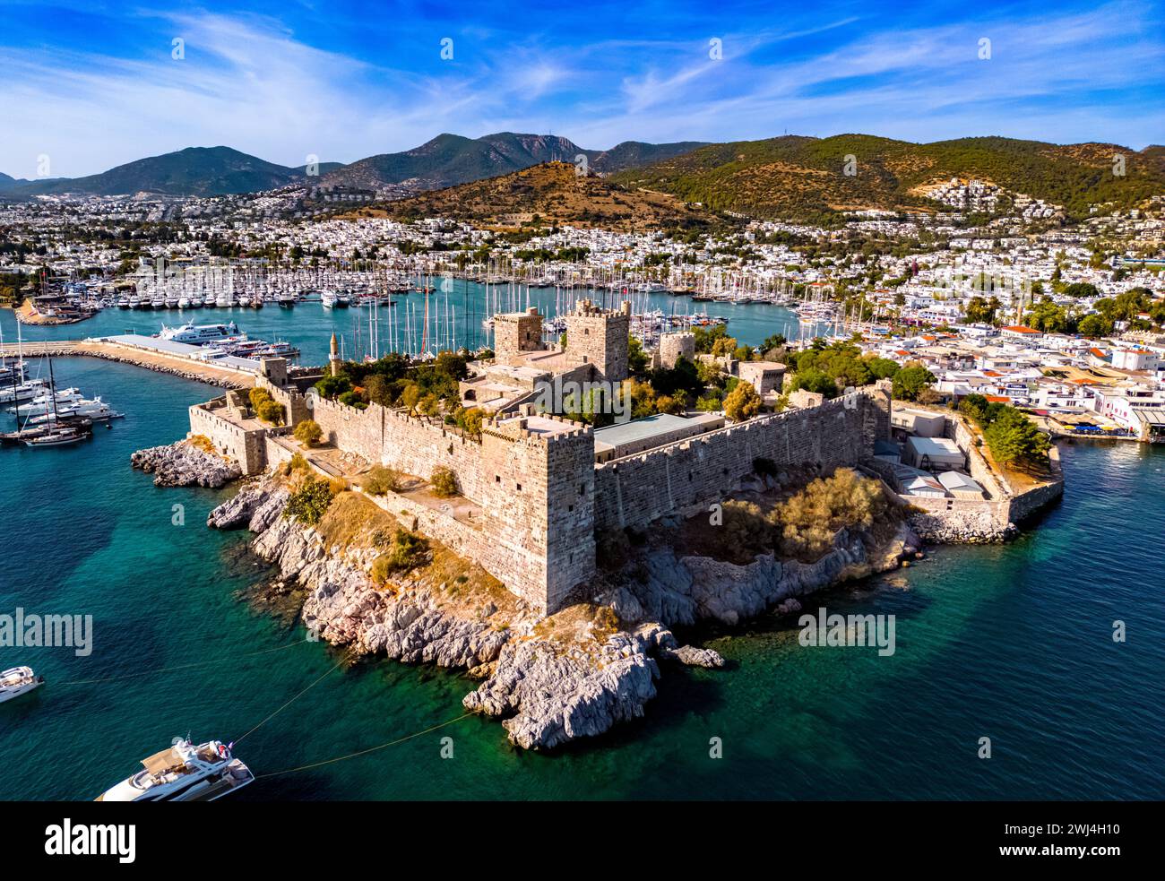 Vue aérienne de Bodrum dans la province de Mugla Banque D'Images
