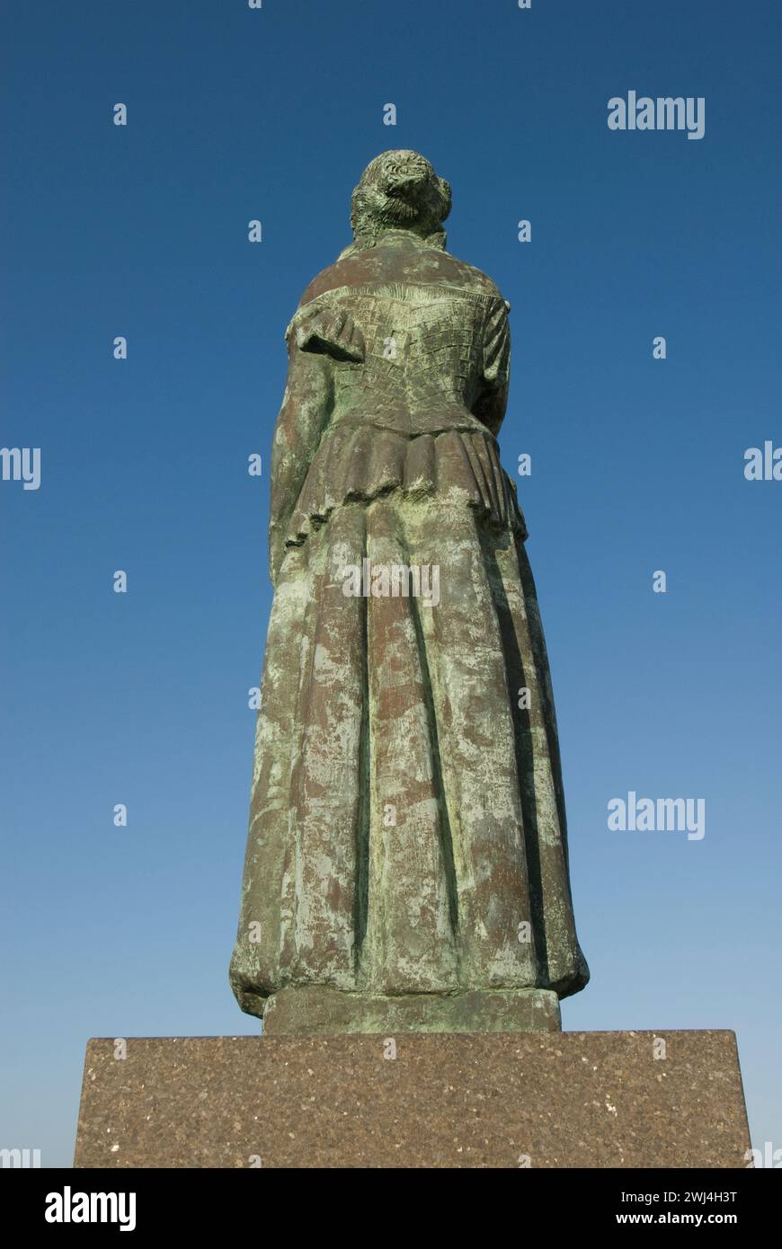 Dos de Norwegian Lady Statue - une réplique en bronze de la figure de proue en bois de l'écorce norvégienne 'Dictator' qui s'est écrasé en 1891 et a débarqué Banque D'Images