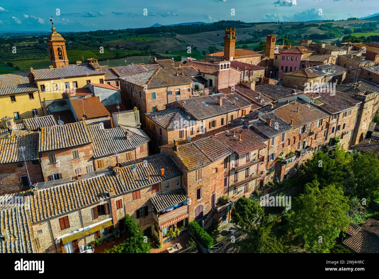 Vue aérienne de Torrita di Siena Banque D'Images