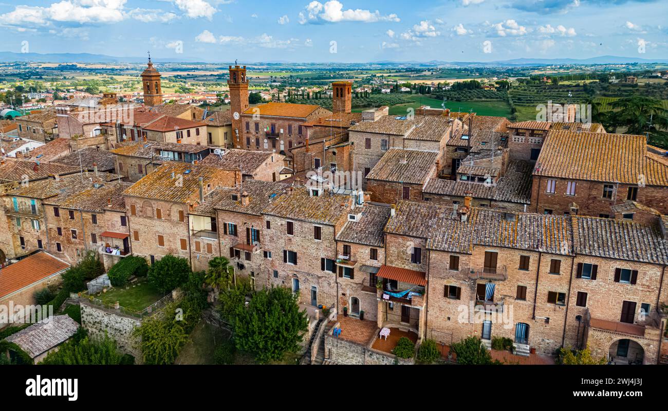 Vue aérienne de Torrita di Siena Banque D'Images