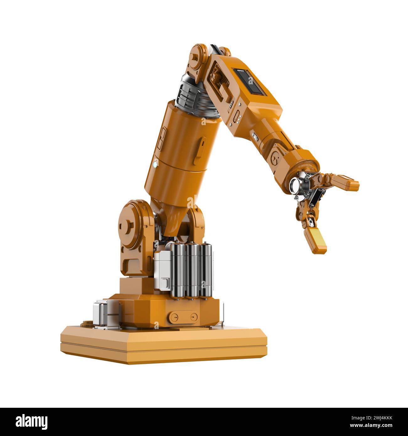 rendu 3d ai bras robotique isolé sur fond blanc Banque D'Images