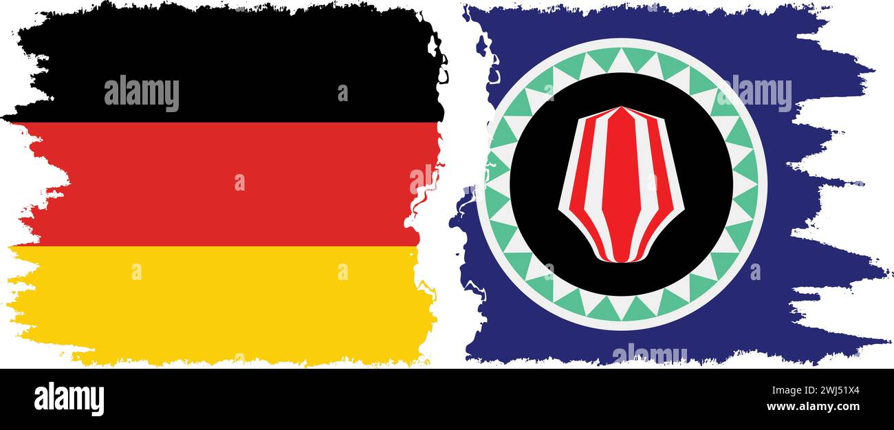 Bougainville et l'Allemagne grunge drapeaux connexion, vecteur Illustration de Vecteur