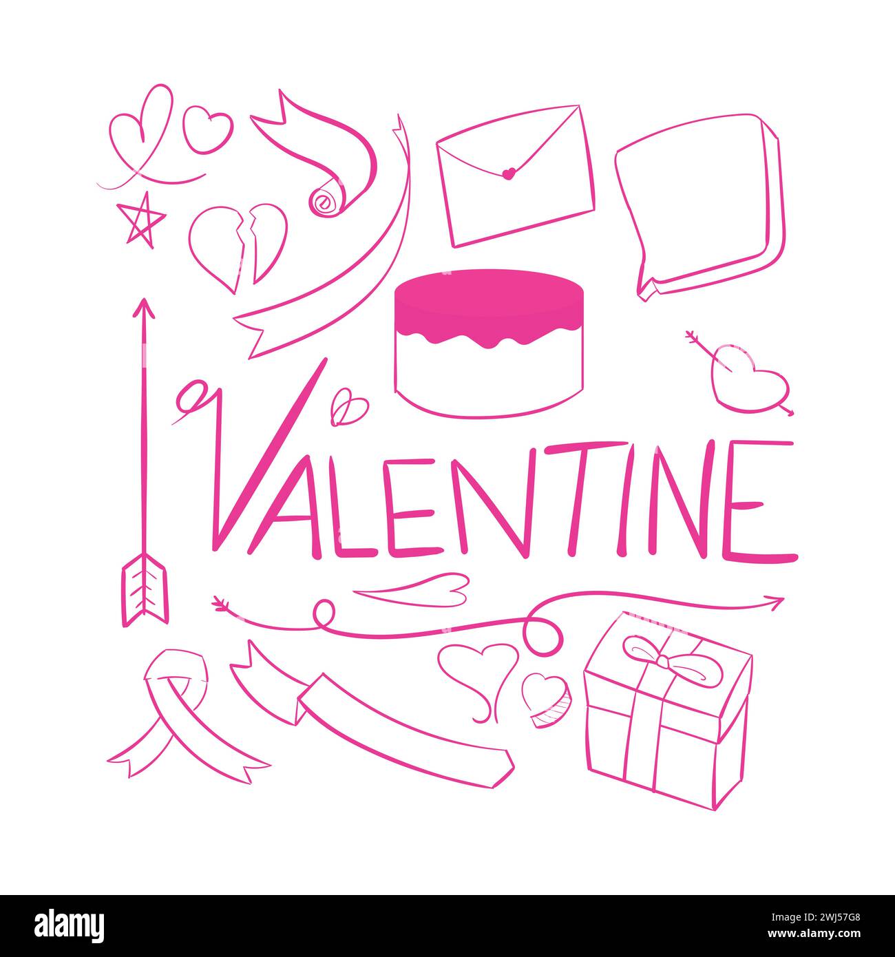 Valente's Day Vector illustration Icon Love Valentine's Day14 février icône Illustration de Vecteur