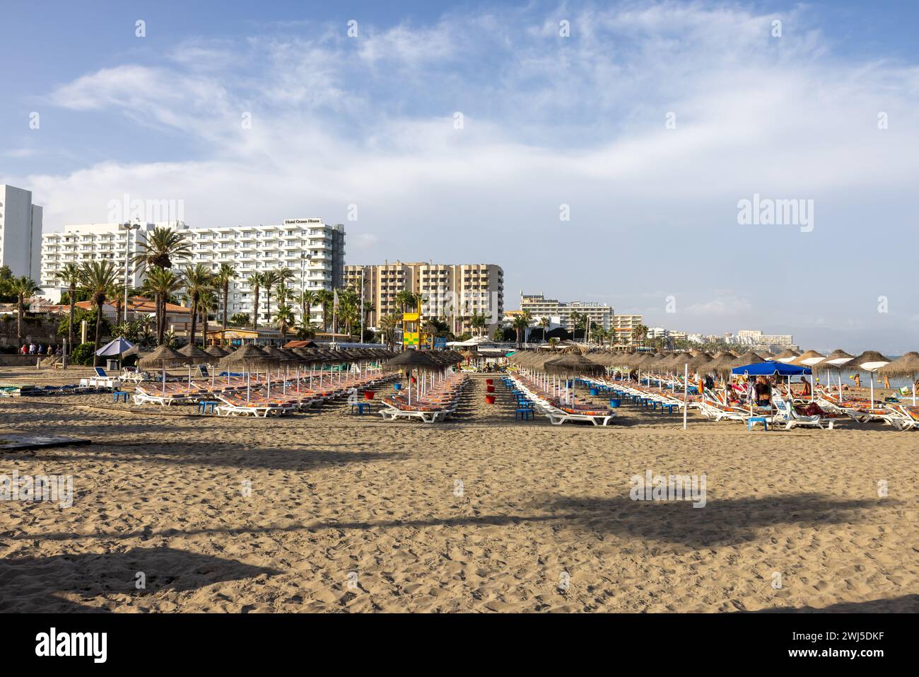 Torremolinos, Espagne - 15 septembre 2023 : plage de la Carihuela à Torremolinos, Malaga, Costa del sol, Espagne Banque D'Images