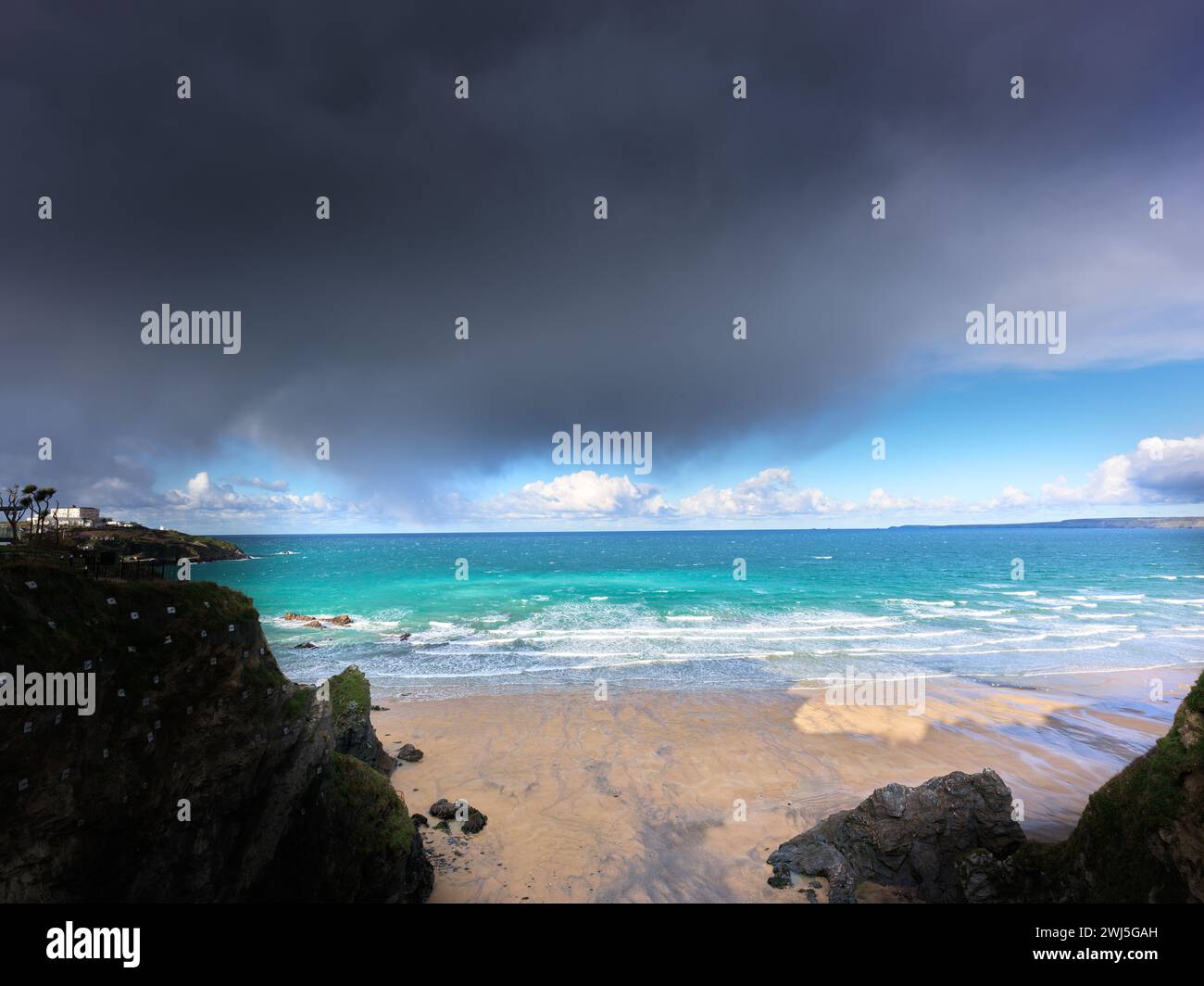 Great Western Beach, Newquay, Cornouailles, Angleterre. Banque D'Images