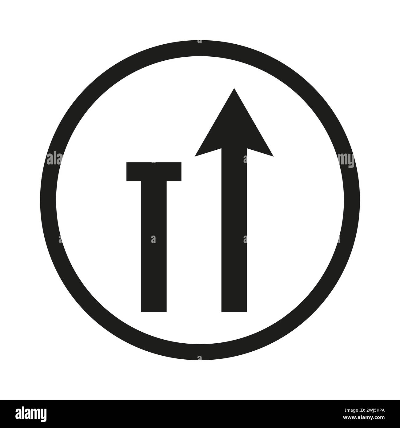 Panneau de fin de file. Panneau de signalisation. Signal de fin de voie gauche. Illustration vectorielle. SPE 10. Illustration de Vecteur