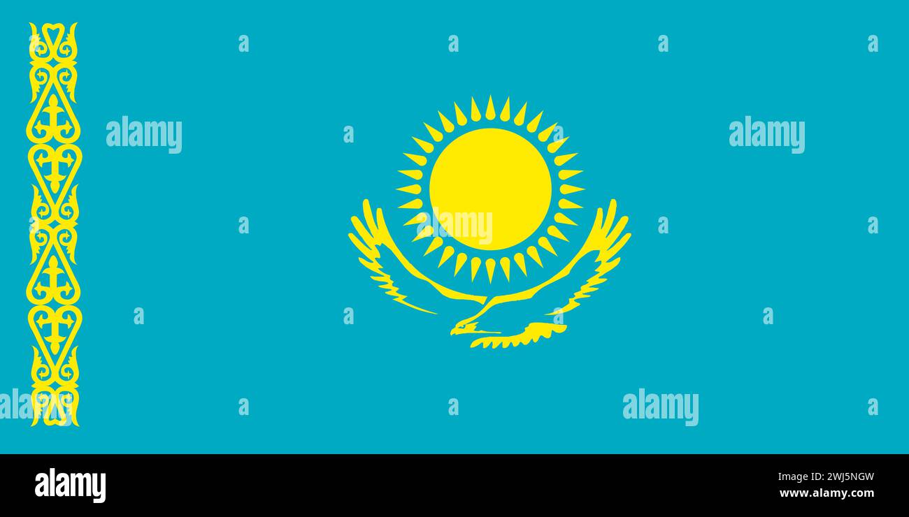 Drapeau drapeau national du pays du Kazakhstan Banque D'Images